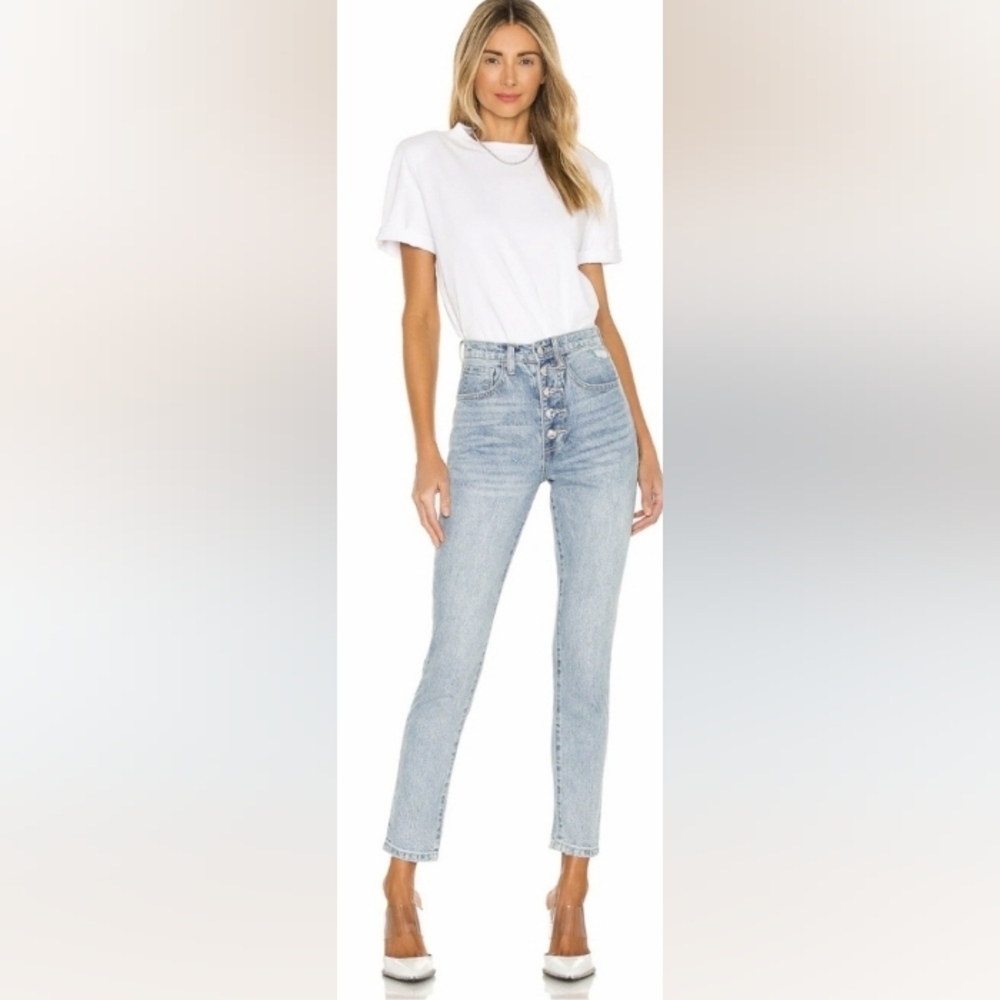 We Wore What Danielle Crystal Button Denim Jeans Size 30